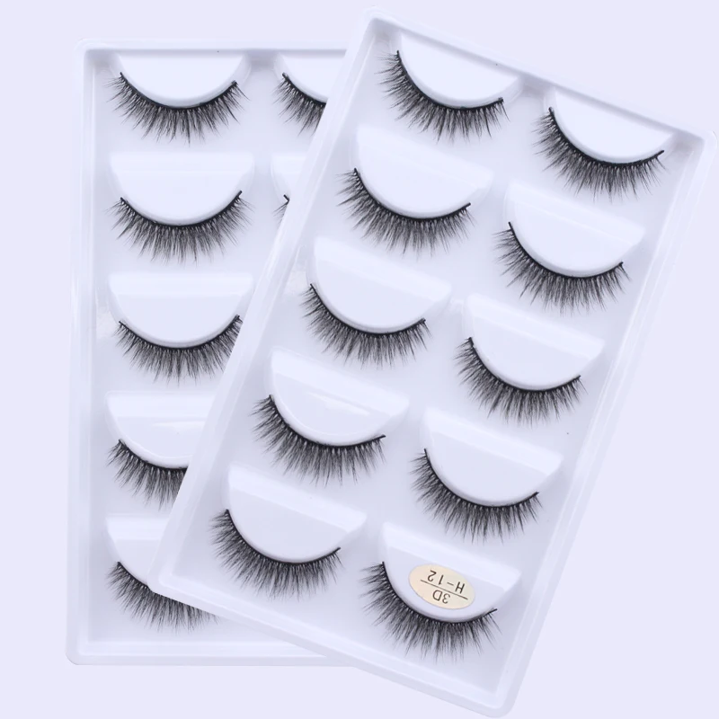 

5 Pairs Natural false eyelashes thick 3d mink lashes short black soft mink eyelashes makeup eyelash extension faux lashes