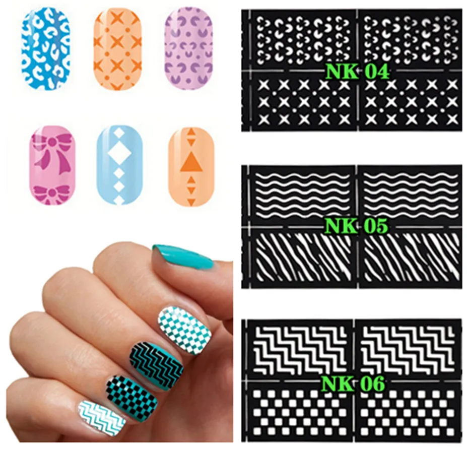 3packs Nail Art Stickers 6 designs Magical Printing Decals Stencil Nail