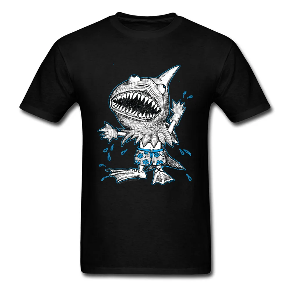 Classic Man Tops & Tees Land Shark Halloween Costume Top T-shirts Cotton Round Collar Short Sleeve T-Shirt Printed On Land Shark Halloween Costume black