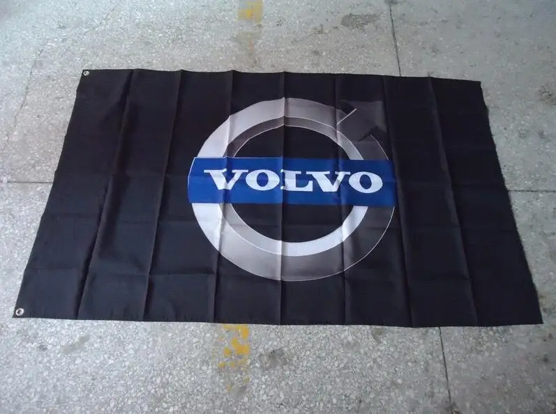 volvo flag for car show , can custom print file,90X150CM size,100 polyster,volvo bannerin