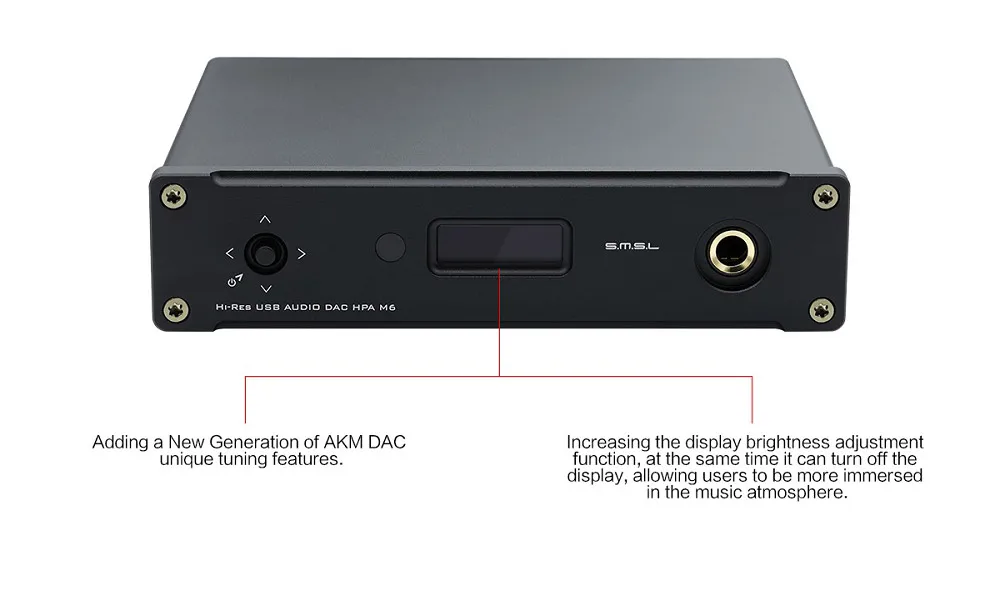 SMSL M6 Hi-Fi DAC AK4452 декодер собственный DSD512 с усилителем для наушников асинхронный многофункциональный с 32 бит/768 кГц USB Opt