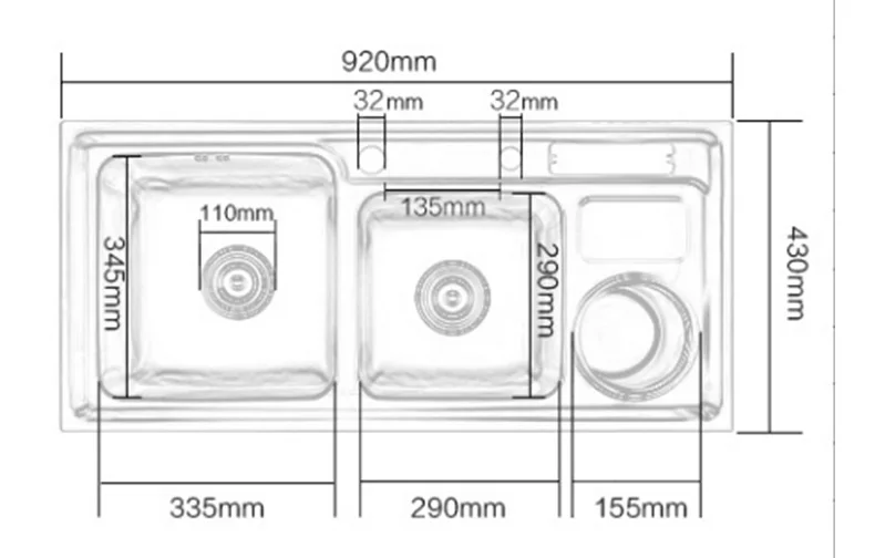Нержавеющая сталь нано раковина три корыта С мусорным баком держатель ножа раковина Матовый Серебряный 92*43 см Раковина Набор кухонная раковина