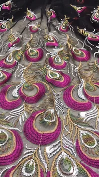 

graceful J-42060 african embroidered net lace fabric for party dress