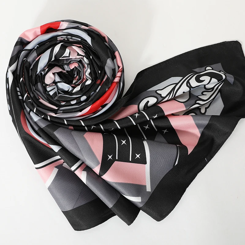  [FEILEDIS]2019 Brand bandana women silk scarf luxury scarves for ladies shawls big size handkerchie