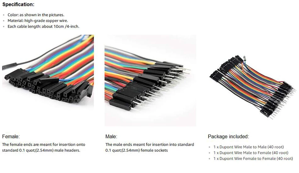 Dupont кабели 120 шт. от мужчин до женщин до мужчин 10 см линии dupont для Перемычка макетной платы/кабель для Arduino DIY KIT
