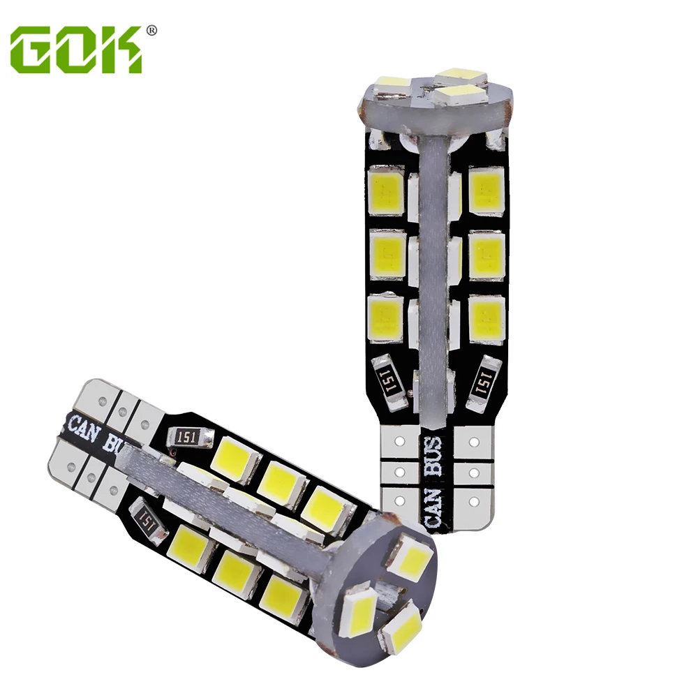 500pcs/lot T10 led canbus W5W T10 27SMD led 2835 smd w5w led CANBUS t10 27LED car Side Wedge Light Dome Map Bulb