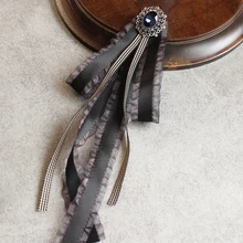 Модный женский галстук-бабочка, стиль, галстук-бабочка для женщин, студенческий банк, гостиничный персонал, многофункциональная брошь, галстук-бабочка для девочек с лентой