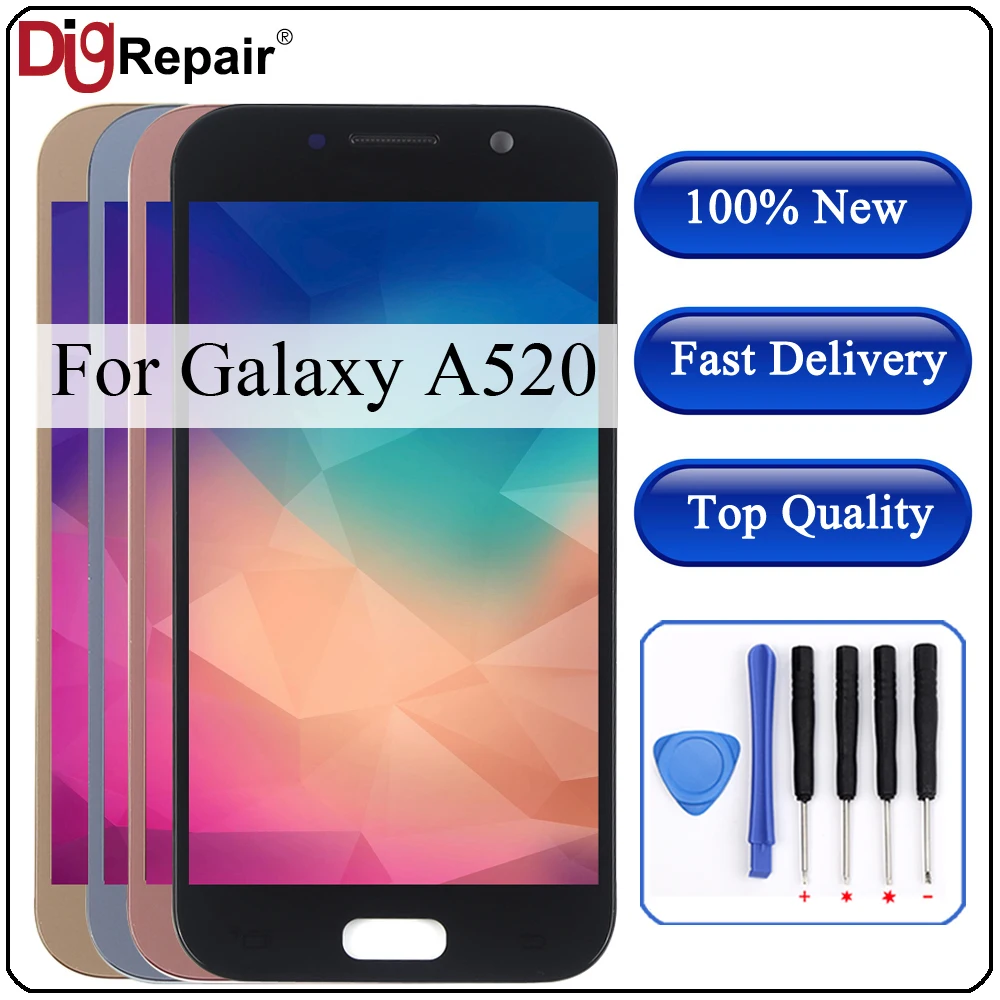 

5.0" For SAMSUNG GALAXY A5 2017 A520 SM-A520F LCD Display Touch Screen Digitizer Assembly a520 lcd For samsung a5 2017 display