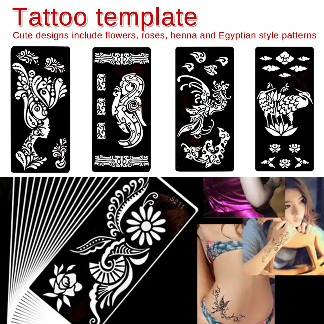 Индийская хна трафареты для татуировок тело ручная роспись лак для ногтей аэрограф трафареты для тату трафареты для женщин