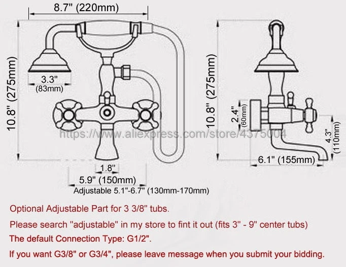 Luxury Gold Color Brass Bathtub Faucets Hand Rain Shower Head Tap Luxury Ceramic Telephone Wall Bath Faucet Ntf140