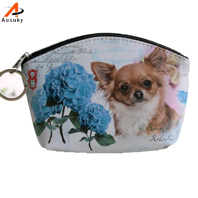 PU Leather Cat Coin Purse Printing Key Holder Mini Key Organizer