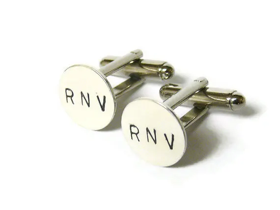 Kopen hoge kwaliteit op maat cfflink voor mannen huwelijksgeschenk zilver cufflink shirt populaire personaliseren monogram bruiloft manchetknopen