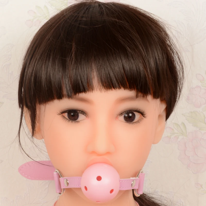 Free Shipping Pink Pu Leather Band Ball Mouth Gag Oral Fixation Mouth Stuffed Adult Games For 