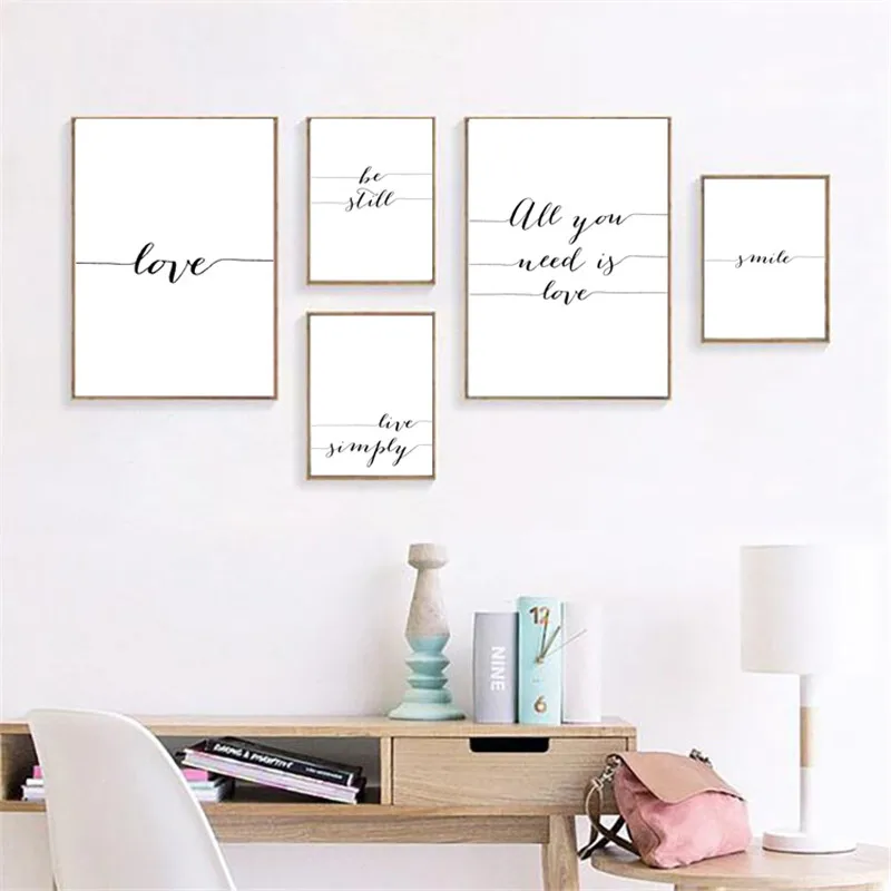 

English Quote Custom Your Word Wall Picture Art Prints All You Need Is Love Canvas Painting Poster Home Decor LY0036