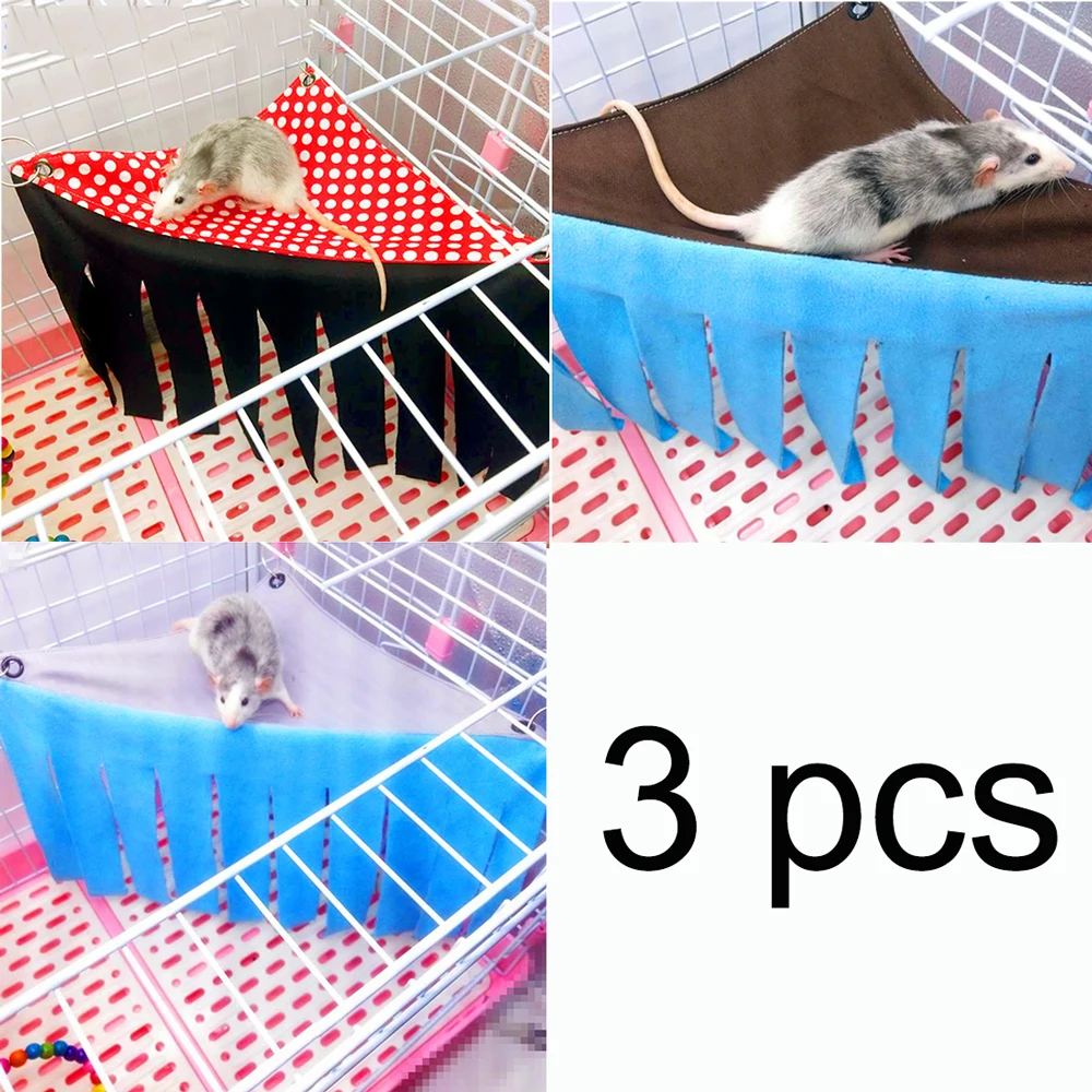 

3PCS Guinea Pig Hideaway Corner Fleece Forest Hideout Tassel Corner Nest Create Safty Rest For Hedgehog Guinea Pig Hamster