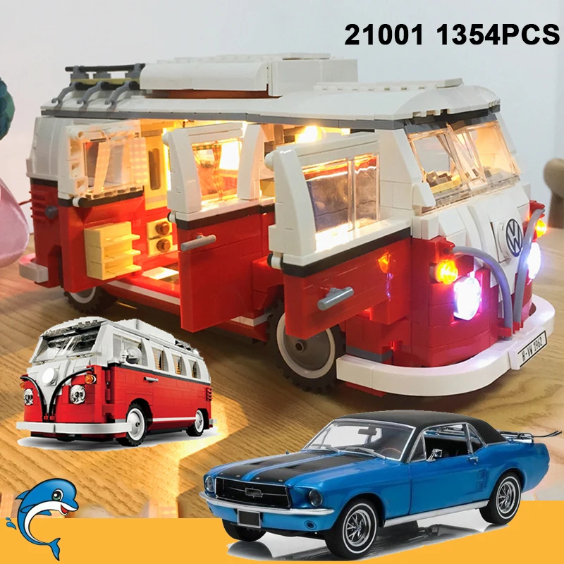 Светодиодная лампа 21001 lepining Technic Серия Volkswagen T1 playmobil оригинальный Кемпер Ван 21047