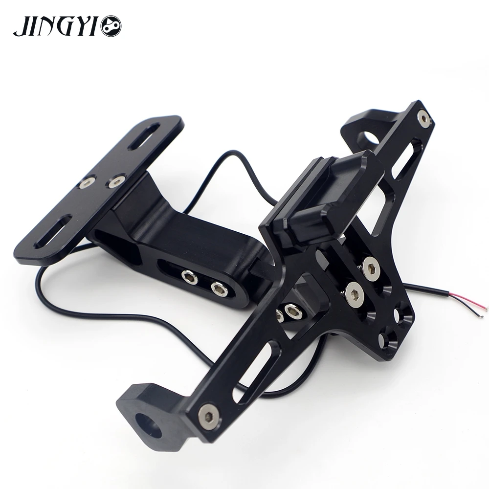 

CNC Motorcycle License Plate Holder Moto Rear Tidy Bracket With Led Lamp For plaque moto yamaha mt 07 accessories msx honda