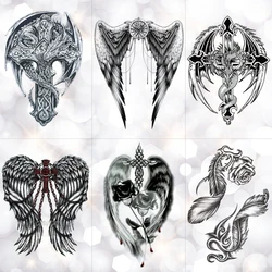 Feather Wings Cross watercolor Temporary Tattoo Sticker Warrior Rose Holy Waterproof Tattoos Body Art Arm Fake Tatoo Men Women