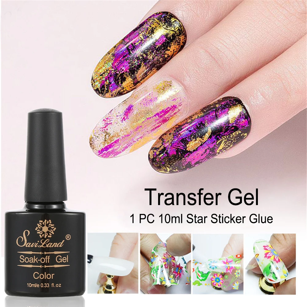1Pcs 10ml Nail Foils Glue Manicure Nail Art Gel Varnish Starry Sky Clear Adhesive Star Glue for
