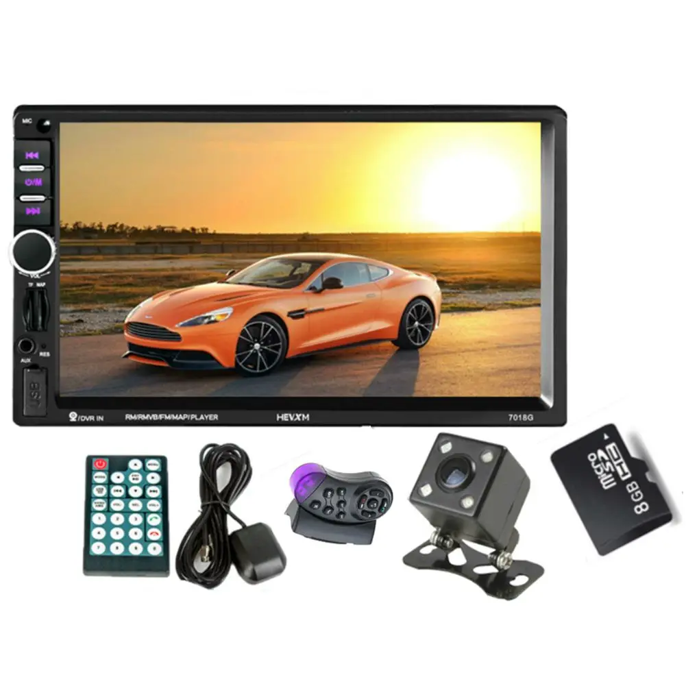 

GPS Navigation 2 Din Car Bluetooth Radio Multimedia Mp5 Player 7 inch Touch Screen with Camera+Australia Map+Steering wheel co