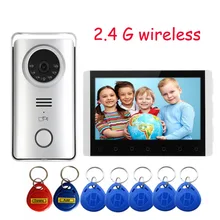 Digital wireless video intercom doorbell camera and DVR system 7 inches 2.4 g wireless camera security system ID card  open