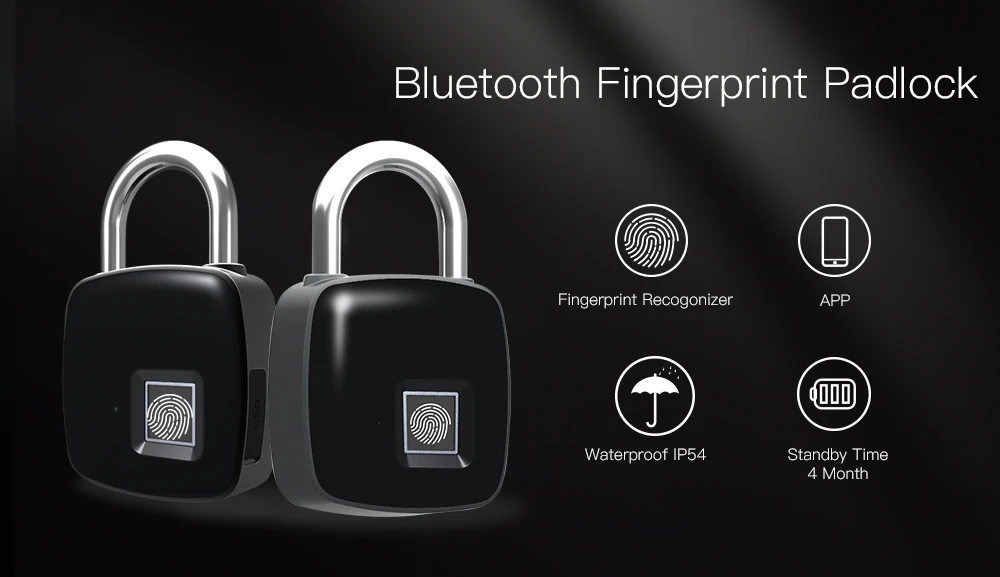 Блокировка Bluetooth Smart Keyless Отпечатков пальцев биометрический замок водонепроницаемый замок отпечаток пальца безопасности сенсорный замок