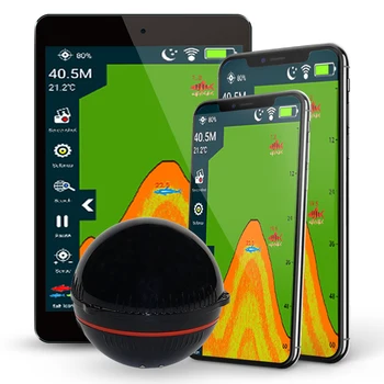 Erchang Fish Finder Portable Wireless Sonar 48M/160ft Depth Lake Fish Detect Professional Fish Finder With Attracting Fish lamp english russian menu wireless sonar portable fish finder sensor echo sounder detector alarm river lake sea bed live 131ft 40m
