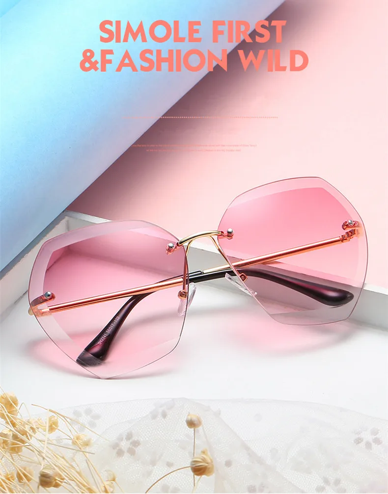 Luxury Vintage Rimless Sunglasses Women Brand Designer Oversized Retro Female Sunglass Sun Glasses For Women Lady Sunglass 2018 HTB12iMffx6I8KJjSszfq6yZVXXaR - Luxury Vintage Rimless Sunglasses Women Brand Designer Oversized Retro Female Sunglass Sun Glasses For Women Lady Sunglass 2018