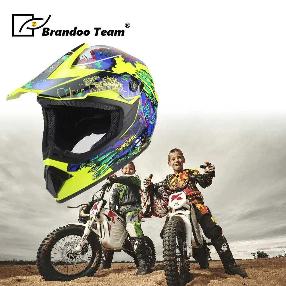 Детский мотоциклетный шлем, мужской Полнолицевой шлем, мотоциклетный шлем из АБС-материала для мотокросса, мотоциклетный шлем - Цвет: 05-Yellow
