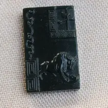 Природный Синьцзян Хотан Темно-зеленый Уолл-стрит Bull подвеска и богатство lucky Jade быть очень осторожным в reckoning кулон