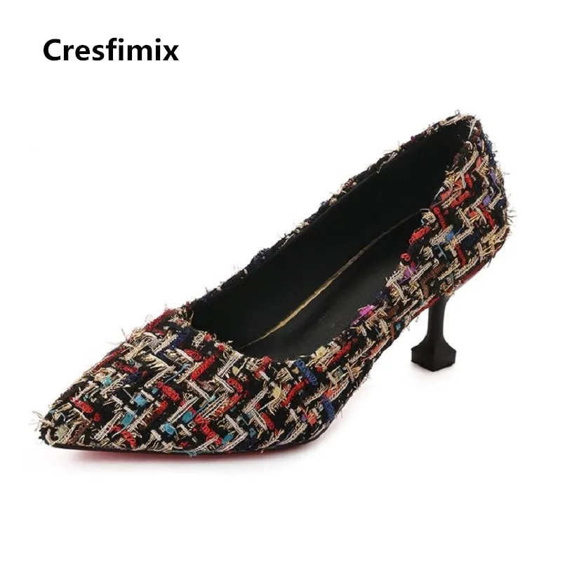 Cresfimix tacones altos women cute comfortable pattern slip on high heel shoes lady casual stylish black high heel pumps b2958 Cresfimix tacones altos women cute comfortable pattern slip on high heel shoes lady casual stylish black high heel pumps b2958