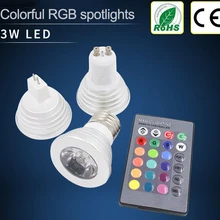 Светодиодный RGB лампы светильник Точечный светильник 3 Вт RGB Светодиодный точечный светильник Светодиодный прожектор с разноцветными огнями светодиодный Красочные 3 Вт точечный светильник