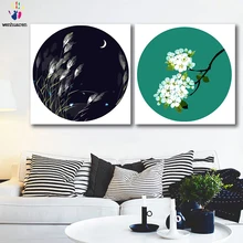 DIY раскрашивания картины по номерам с цвета античный Рид груша цветок Рисунок Живопись по номерам оформлена дома