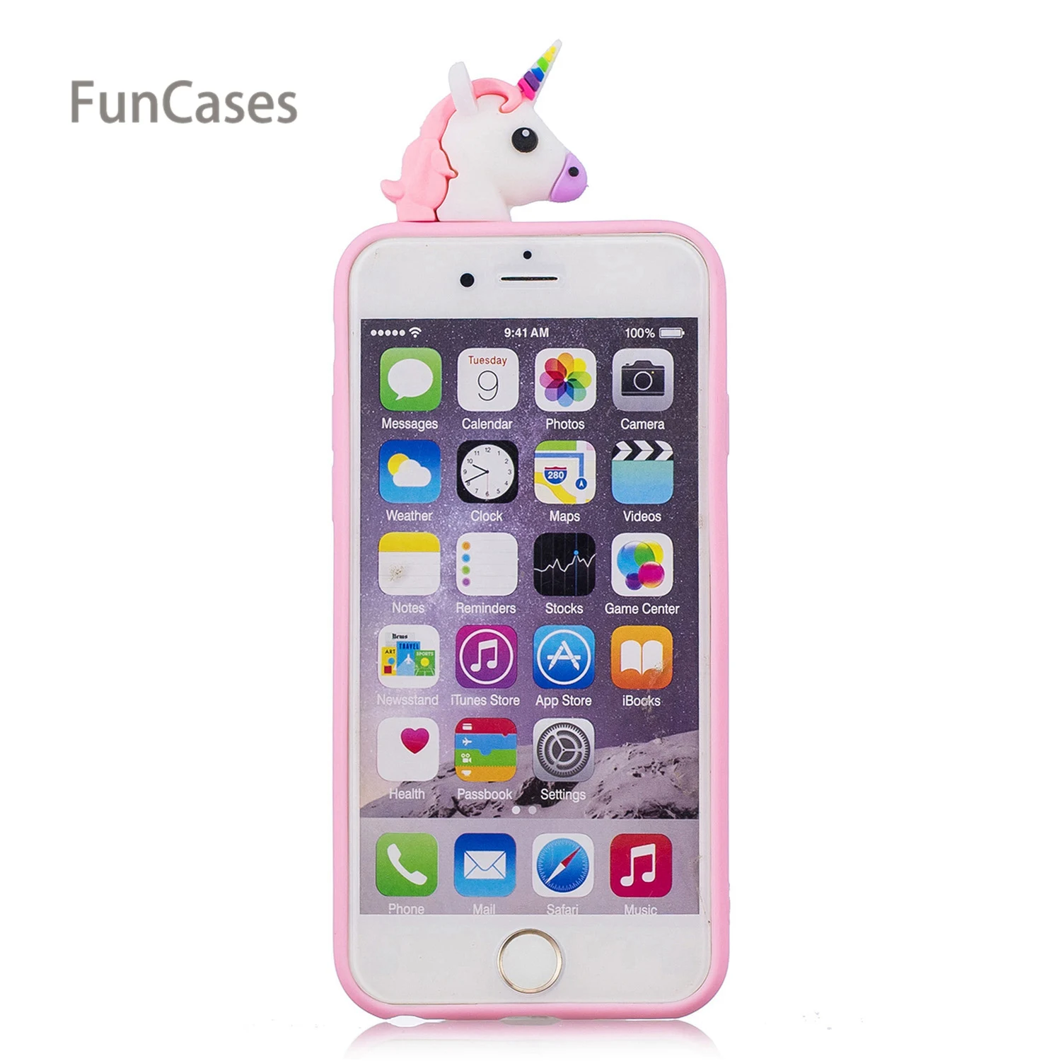 Красивый Единорог чехол для телефона СПС Capinha iPhone 6 Plus Мягкий силиконовый Estojo