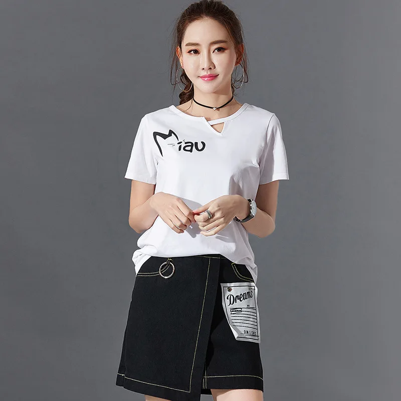 BOBOKATEER t shirt women tops 2019 cotton summer t-shirt women tshirt print white funny t shirts tee shirt femme camisetas mujer