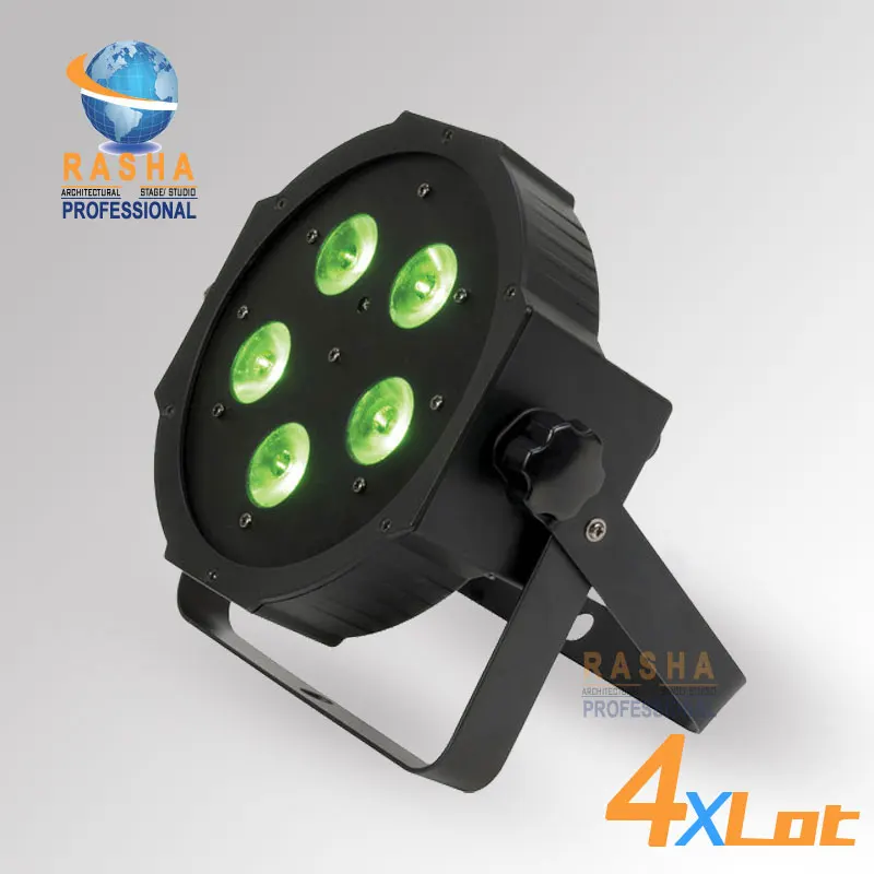 

4X LOT New Arrival RASHA 5*15W 5in1 RGBAW Mega Quadpar Profile LED Par Light DMX Par Can,American DJ Light For Event Party