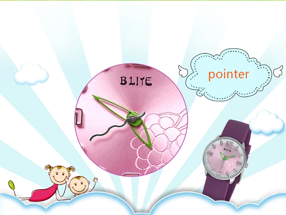 BERNY детские силиконовые ремень водостойкий Кварцевые спортивные часы для детей девушка часы Аналоговые стрелки часов ребенок розовый