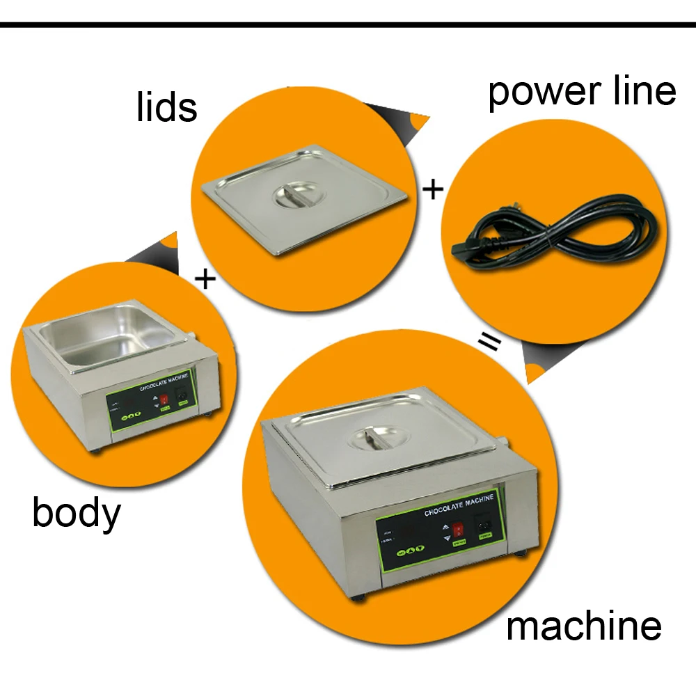 Растопление шоколада горшок машина из нержавеющей стали Электрический Шоколадный нагреватель мелтер шоколадные фонтаны 8 кг Емкость цифровой экран