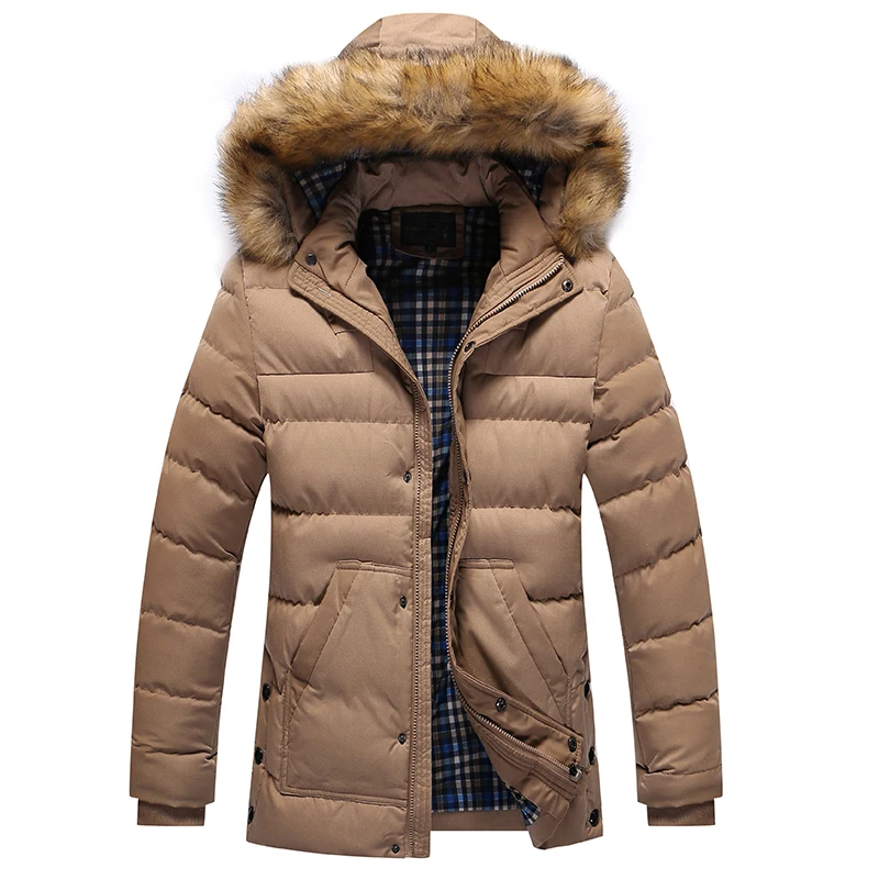 

Warm Winter Parka Men Brand Fashion Solid Color Thick Male Cotton-Padded Thermal Jacket Warm Wadded Jacket Zippers Plus Size