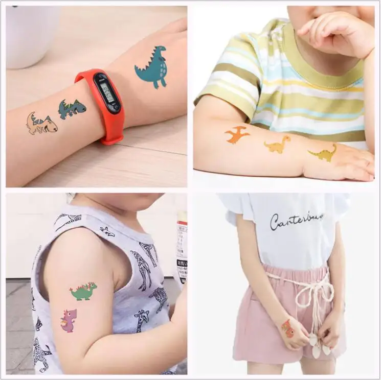 

5Pcs Cartoon Dinosaurs Tattoo Stickers Kid Birthday's Gift Party Favor Tattoo Kids Body Waterproof Temporary Tattoo Decorative