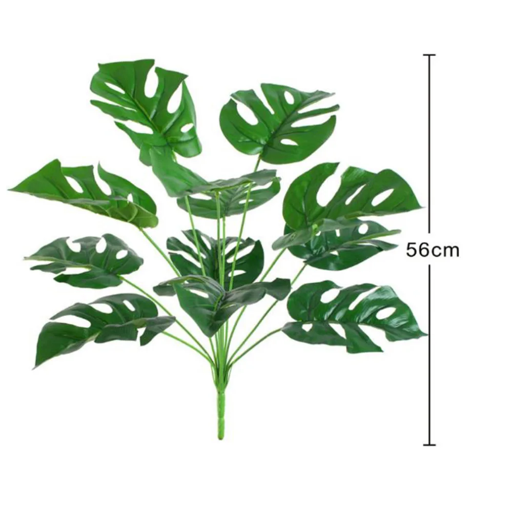 12 головы искусственные растения несколько отверстий Monstera Deliciosa зеленые растения вечерние предметы интерьера стола