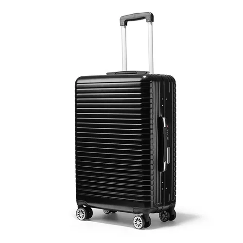 CHENGZHI Новая мода 2" 24 дюймов дело тележки ABS+ PC Путешествия непромокаемые Carry On чемодан для багажа на колесиках на колесах - Color: black