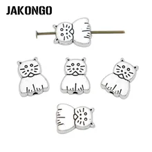Jakongo tibetano prata chapeado gato espaçador contas para fazer jóias pulseira diy acessórios artesanato 20 peças