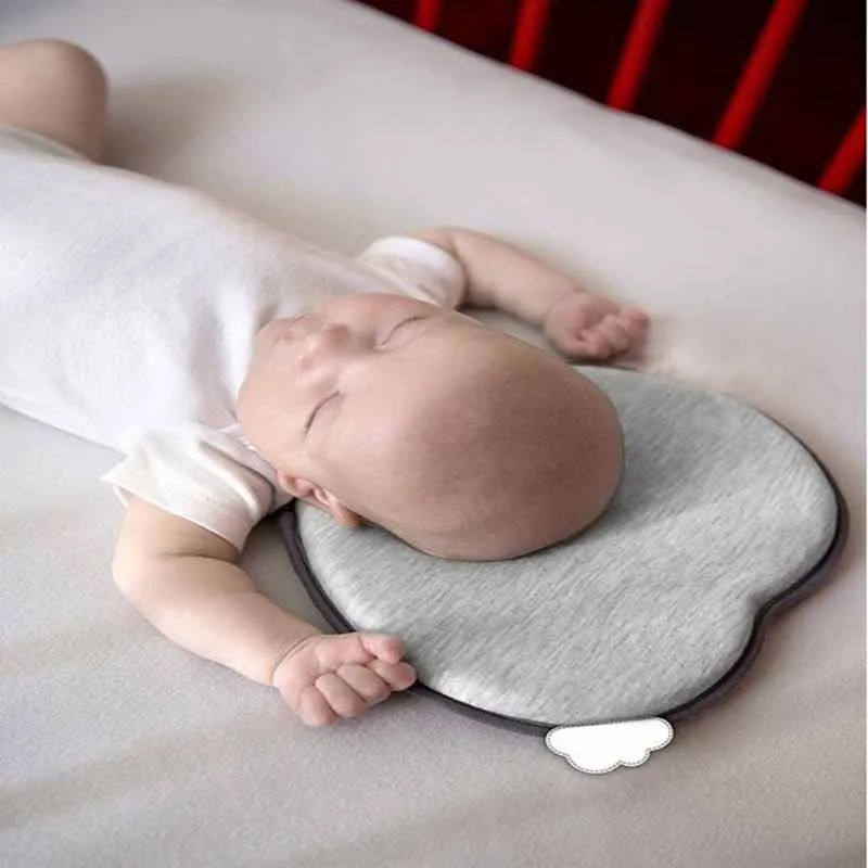Newborn Baby Infant Sleep Prevent Flat Head Shape Anti Roll Pillow 