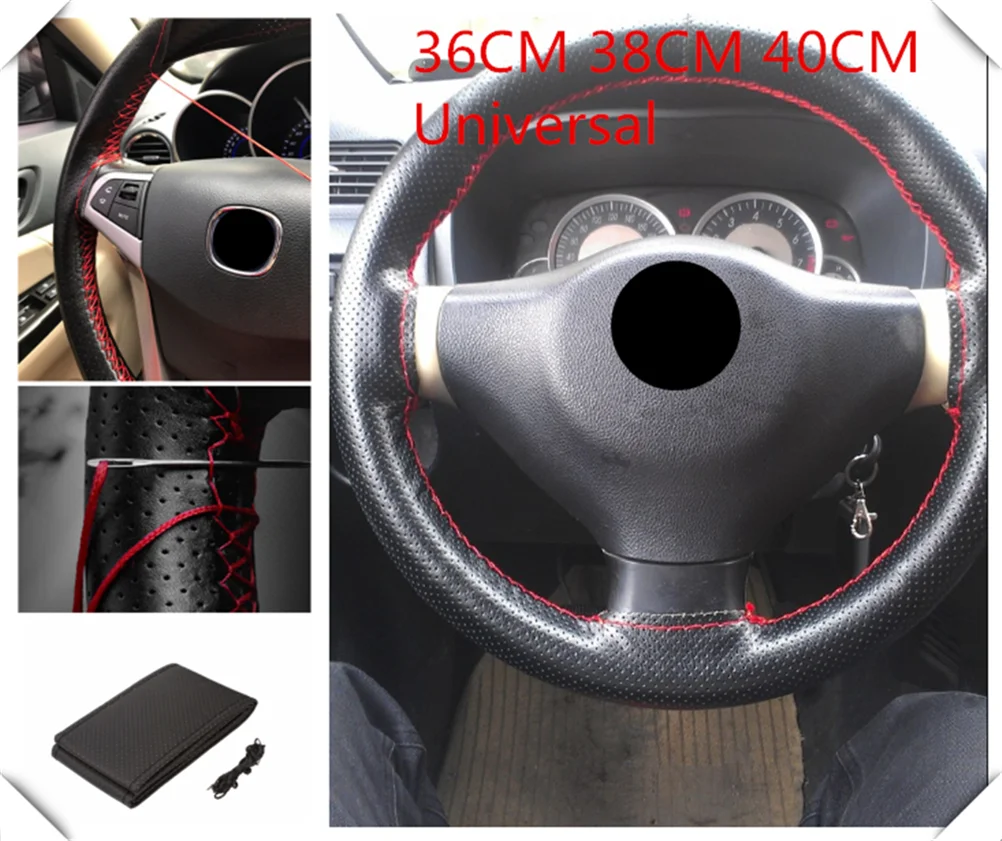 Car essentials steering wheel cover soft leather knitting needle thread for Chevrolet GPiX Jay Groove Beat Avalanche 34