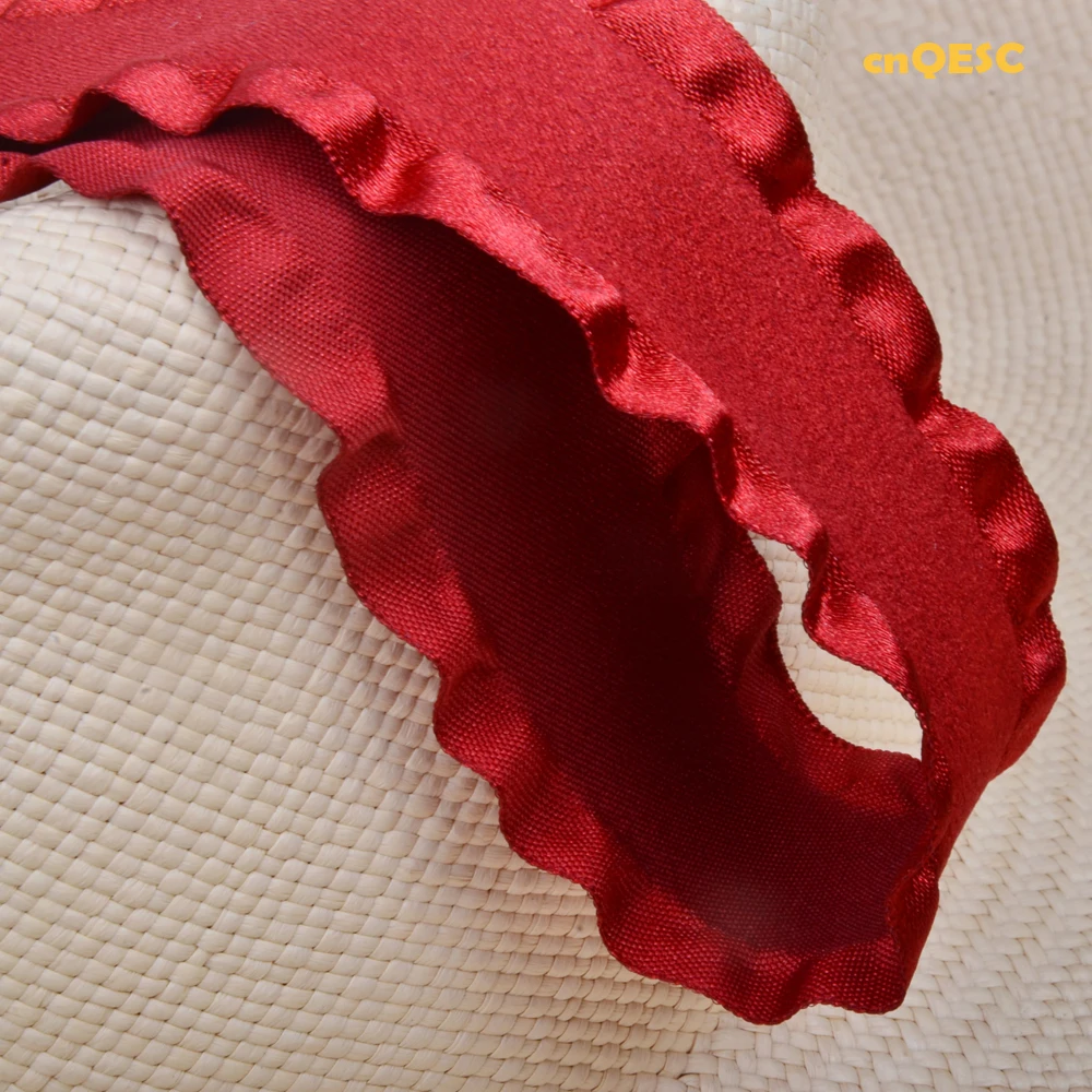 Red Frill ribbon suede loop fabric lace fabric for fascinator hair accessory dress hat bag