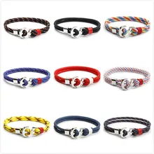 Корабль якорь Мужчины Женщины Id браслеты морской выживания Веревка Цепь-Паракорд Браслет Мужской обертывание металлические крючки