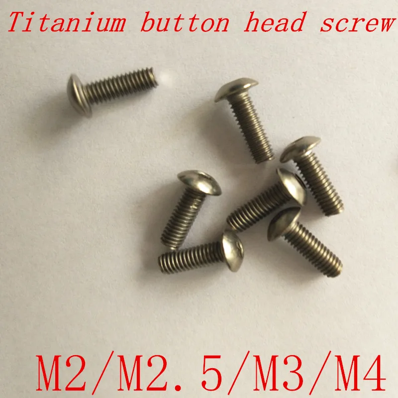 

50pcs ISO7380 titanium button head screw m2 m2.5 m3 m4 titanium hex socket round head machine screw