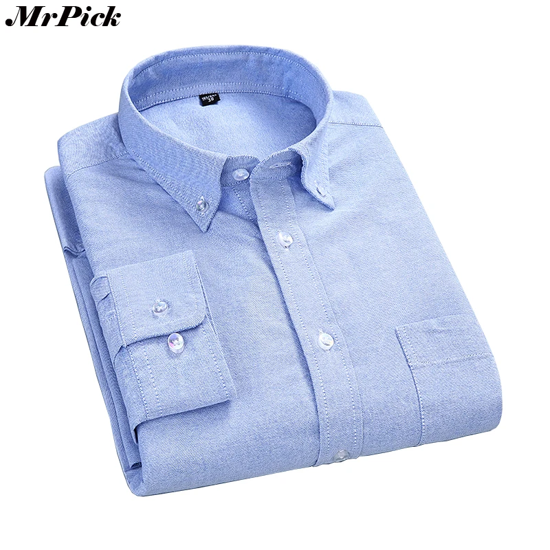

100% Cotton Oxford Solid Candy Color Dress Shirts Long Sleeve Fashion Casual Designer Brand Camisa Masculina