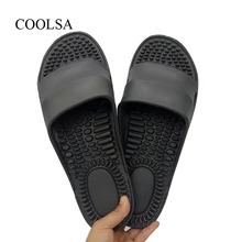COOLSA/мужские массажные тапочки из ПВХ для расслабления здоровья; дизайнерские домашние массажные сандалии для ног; мужские однотонные пляжные вьетнамки на плоской подошве